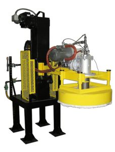 Ladle preheating station for non-ferrous foundries.